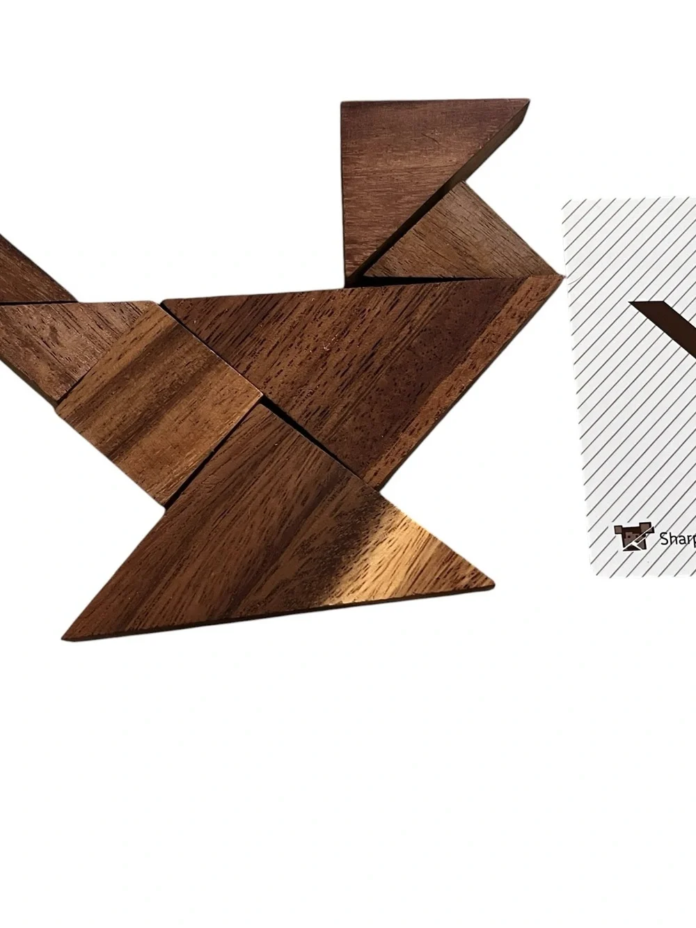 Monkey Pod Games Wooden Tangram Puzzle Set with Storage Box & 50 Challenge Cards